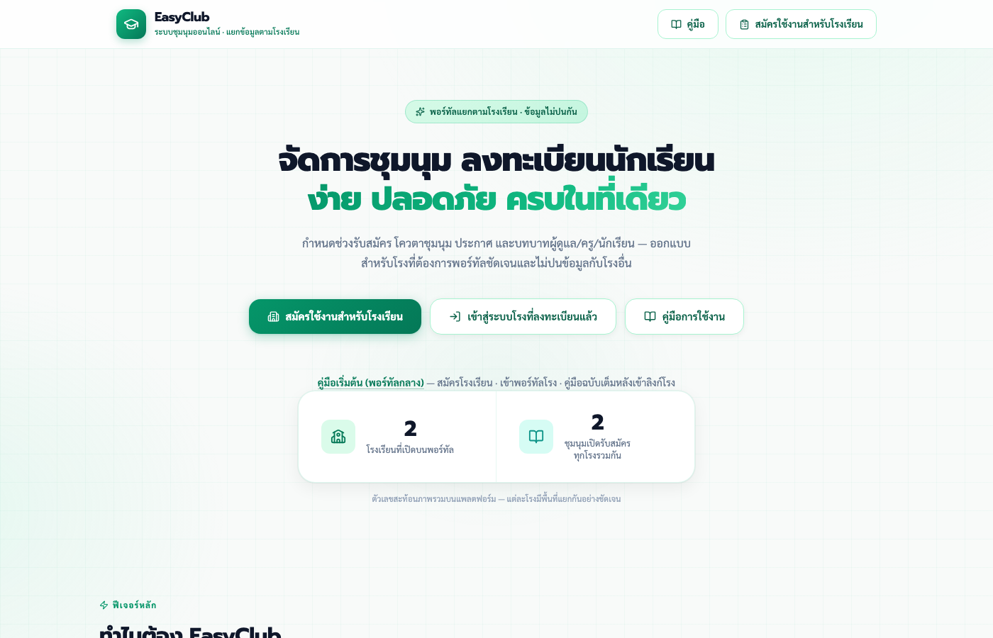 หน้าแรกพอร์ทัล EasyClubs